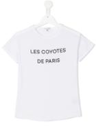 Les Coyotes De Paris Logo Print T-shirt, Girl's, Size: 10 Yrs, White