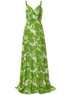 No21 Bird Floral Print Dress - Green