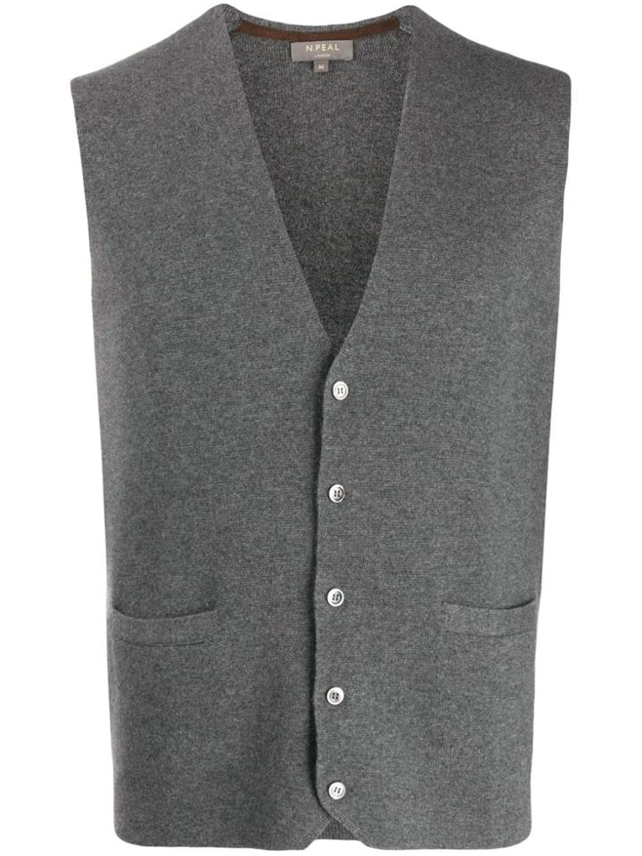N.peal Cashmere Carnaby Knitted Vest - Grey
