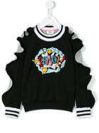 Fendi Kids - Ruffled Sweatshirt - Kids - Cotton/spandex/elastane - 4 Yrs, Toddler Girl's, Black