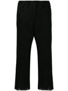 's Max Mara Cropped Raw Hem Trousers - Black