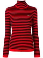 Bella Freud Striped Roll Neck Jumper - Red