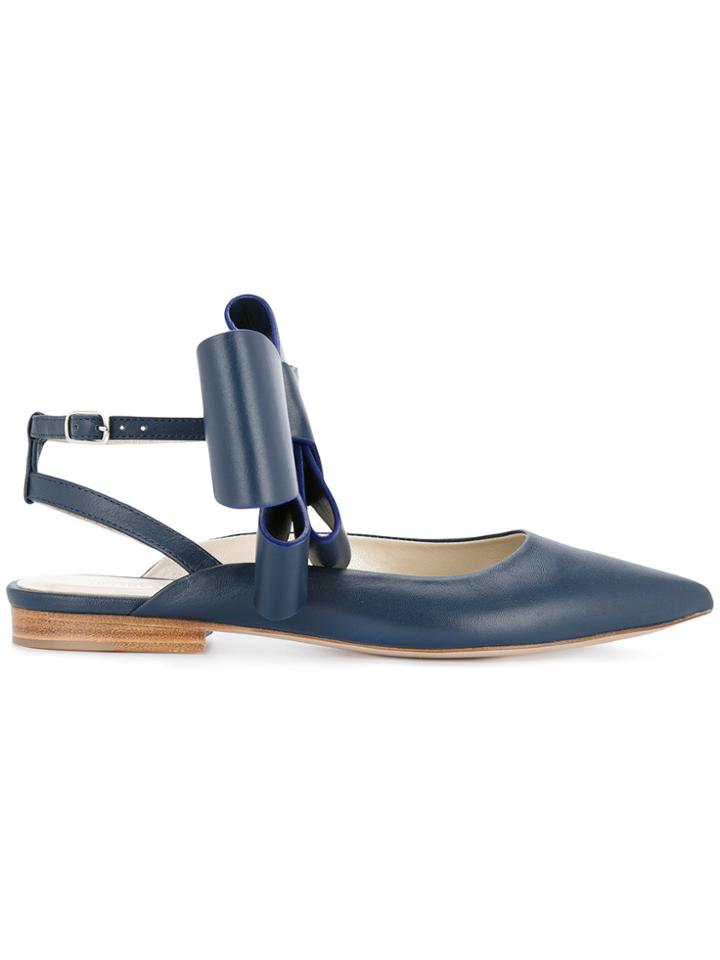 Delpozo Pointed Toe Ballerinas - Blue