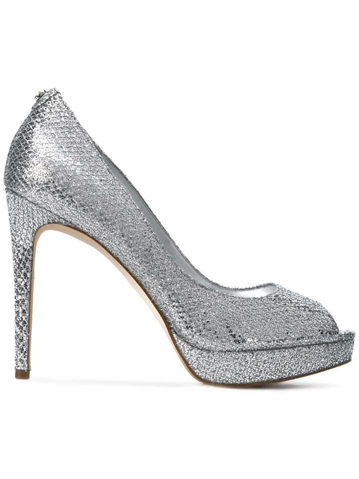 Michael Kors Collection Peep Toe Pumps - Metallic