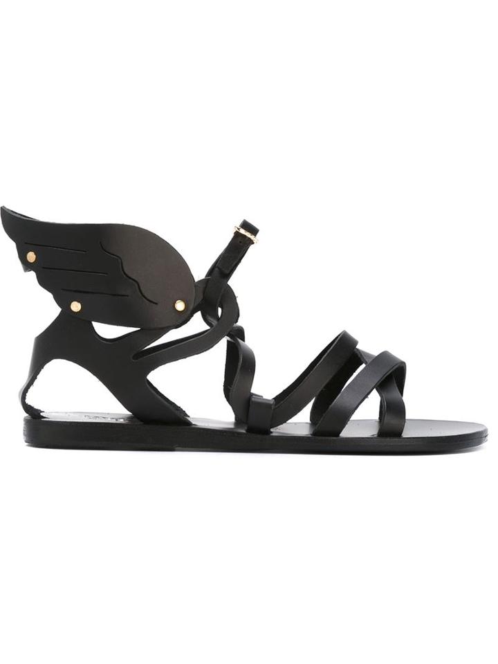 Ancient Greek Sandals Nephele Sandals, Women's, Size: 36, Black, Calf Leather/leather/rubber