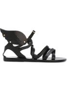 Ancient Greek Sandals Nephele Sandals, Women's, Size: 36, Black, Calf Leather/leather/rubber