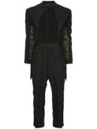 Comme Des Garçons Vintage Geometric Tonal Pattern Suit - Black