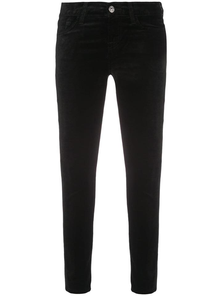 7 For All Mankind Mid Rise Skinny Jeans - Black