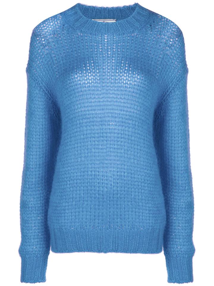 Prada Dropped Shoulder Knit Jumper - Blue