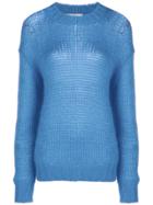 Prada Dropped Shoulder Knit Jumper - Blue