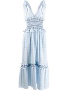 Jonathan Simkhai Smocked V Neck Dress - Blue