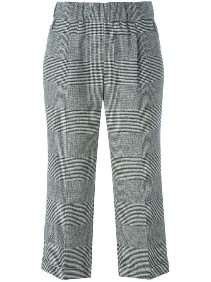 Brunello Cucinelli Cropped Trousers, Women's, Size: 44, Black, Polyester/spandex/elastane/acetate/virgin Wool