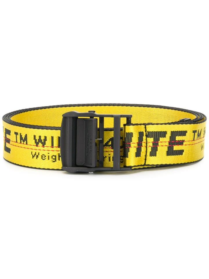 Off-white Contrast Logo Print Belt - Yellow