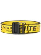 Off-white Contrast Logo Print Belt - Yellow