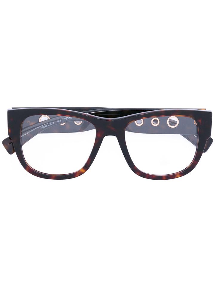 Versace - Square Glasses - Unisex - Acetate/metal (other) - 52, Black, Acetate/metal (other)