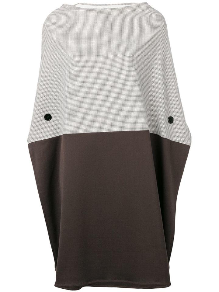 Mm6 Maison Margiela Checkered Buttoned Up Dress - Neutrals