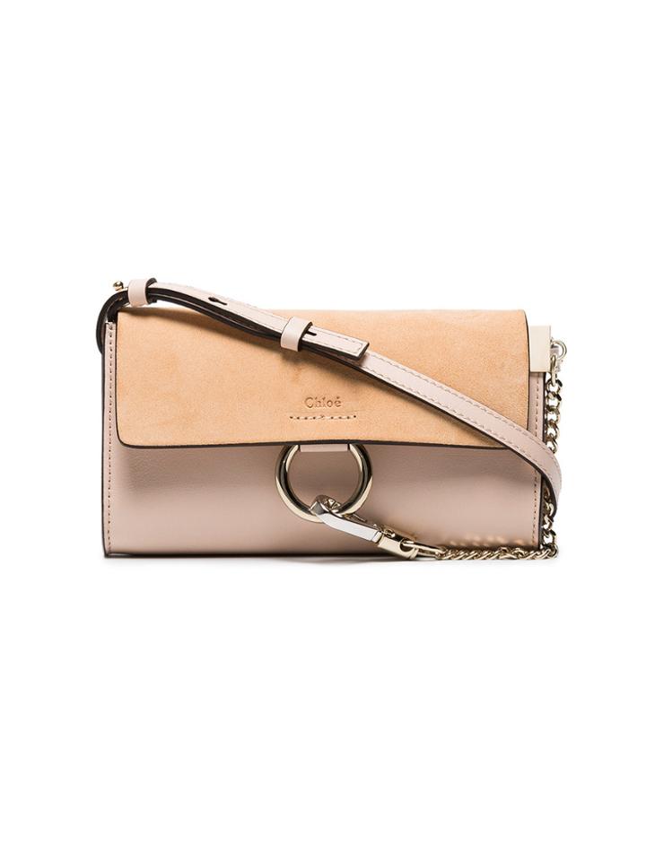Chloé Cement Pink Faye Wallet Bag - Pink & Purple