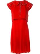 Giamba Studded Peter Pan Collar Flared Dress