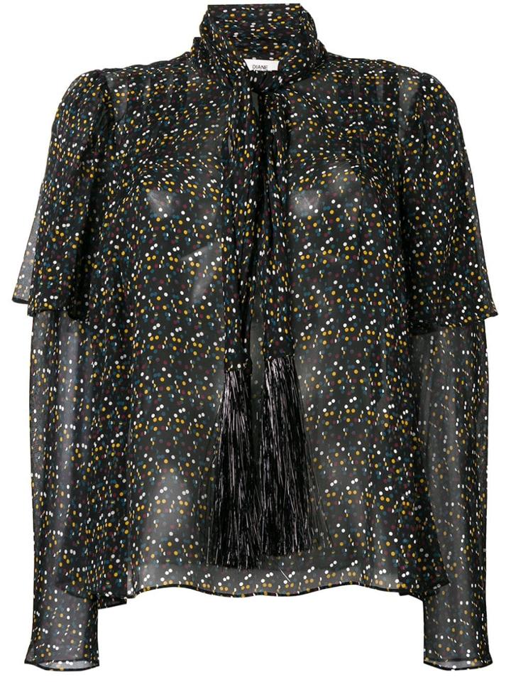 Dvf Diane Von Furstenberg Dot-print Blouse - Black