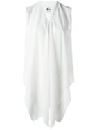 Lost & Found Ria Dunn - Asymmetric V-neck Top - Women - Cotton/lyocell - S, White, Cotton/lyocell