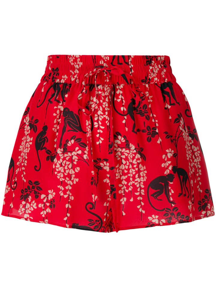 Red Valentino Monkey Print Shorts
