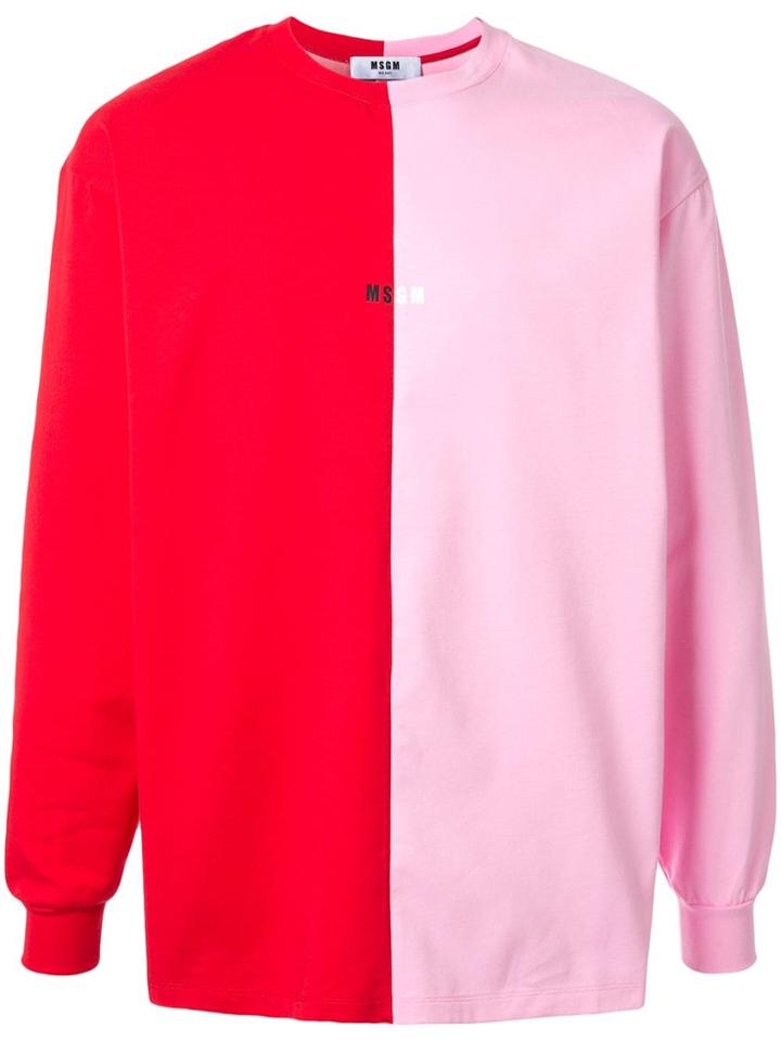 Msgm Colour Block Sweater - Red