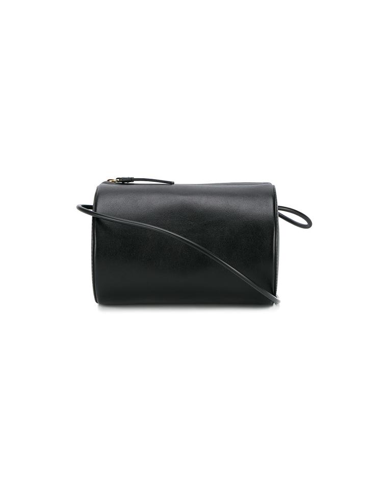 Building Block Cylinder Sling Crossbody Bag, Women's, Black, Leather
