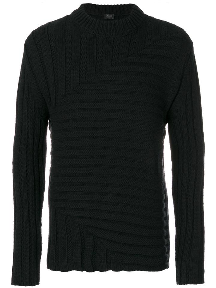 Jil Sander Knitted Ribbed Jumper - Black