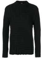 Jil Sander Knitted Ribbed Jumper - Black