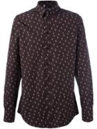 Dolce & Gabbana Micro Print Shirt, Men's, Size: 38, Brown, Cotton