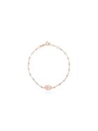 Gigi Clozeau 18kt Rose Gold Bead Cross Bracelet - Pink