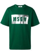 Msgm - Logo Print T-shirt - Men - Cotton - L, Green, Cotton