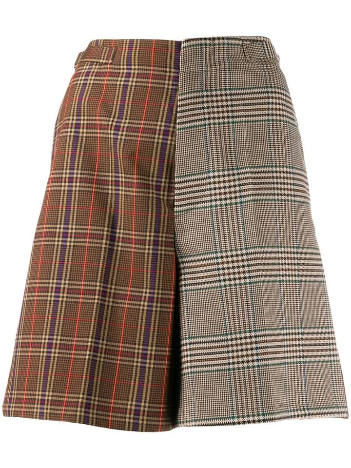Mm6 Maison Margiela Double Checked Shorts - Neutrals