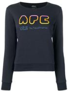 A.p.c. Rainbow Logo Print Sweater - Blue