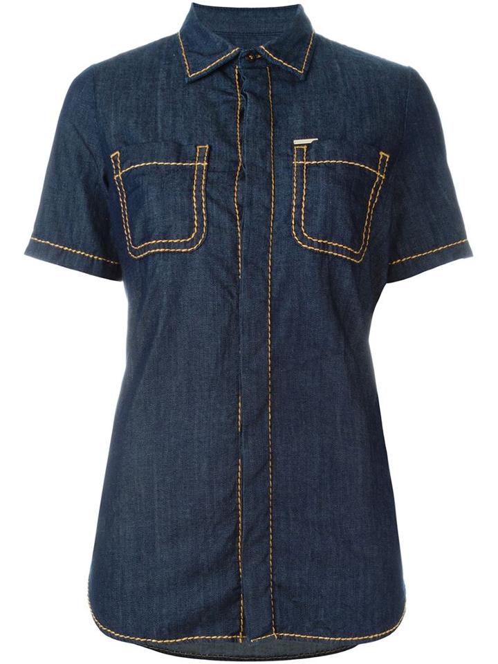 Dsquared2 Denim Shirt, Women's, Size: 38, Blue, Cotton/spandex/elastane