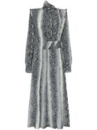 Alessandra Rich Python Print Silk Dress - Grey