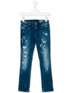 Diesel Kids - Distressed Slim Jeans - Kids - Cotton/polyester/spandex/elastane - 6 Yrs, Blue