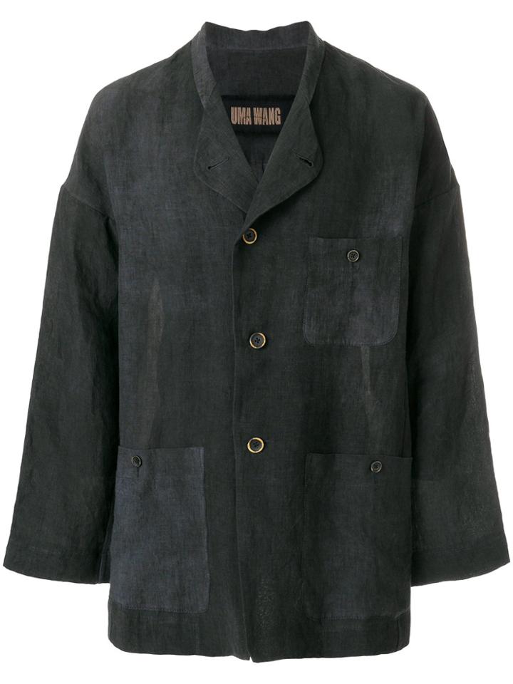 Uma Wang Asymmetric Lightweight Jacket - Blue