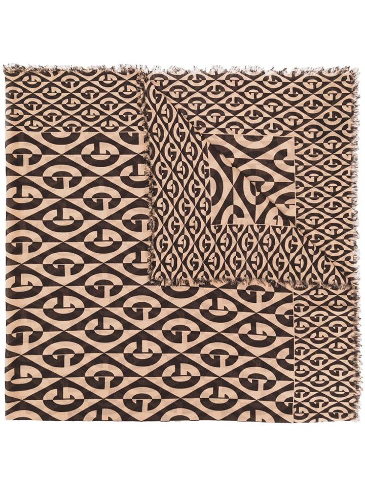 Gucci Monogram Print Scarf - Neutrals