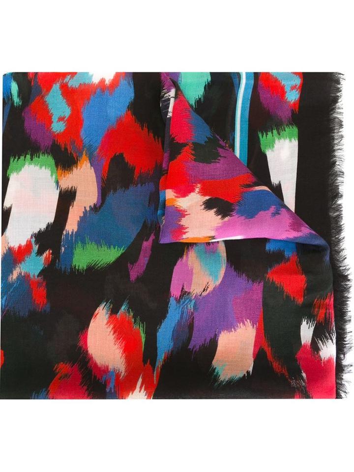 Missoni Scialle Print Raw Edge Scarf, Women's, Black, Modal/silk