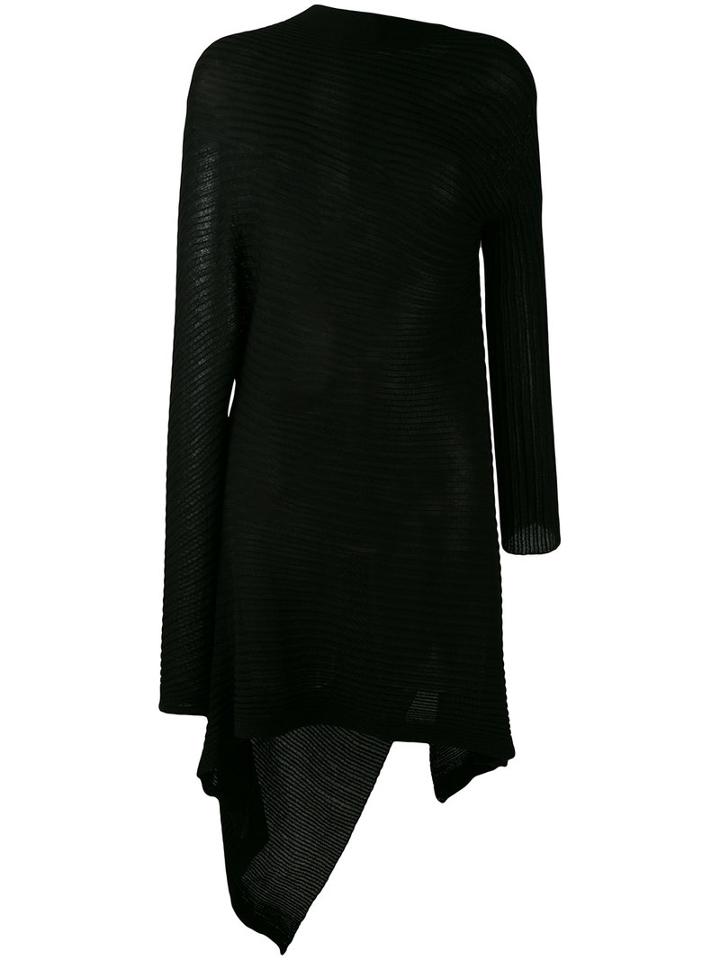 Marques'almeida - Asymmetric Ribbed Dress - Women - Polyamide/viscose - Xs, Black, Polyamide/viscose