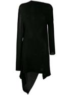 Marques'almeida - Asymmetric Ribbed Dress - Women - Polyamide/viscose - Xs, Black, Polyamide/viscose