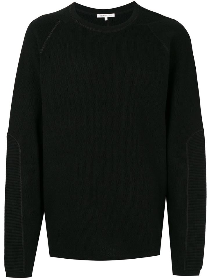 Helmut Lang - Ribbed Detail Sweatshirt - Men - Cotton/nylon/viscose/cashmere - L, Black, Cotton/nylon/viscose/cashmere