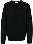 Helmut Lang - Ribbed Detail Sweatshirt - Men - Cotton/nylon/viscose/cashmere - L, Black, Cotton/nylon/viscose/cashmere
