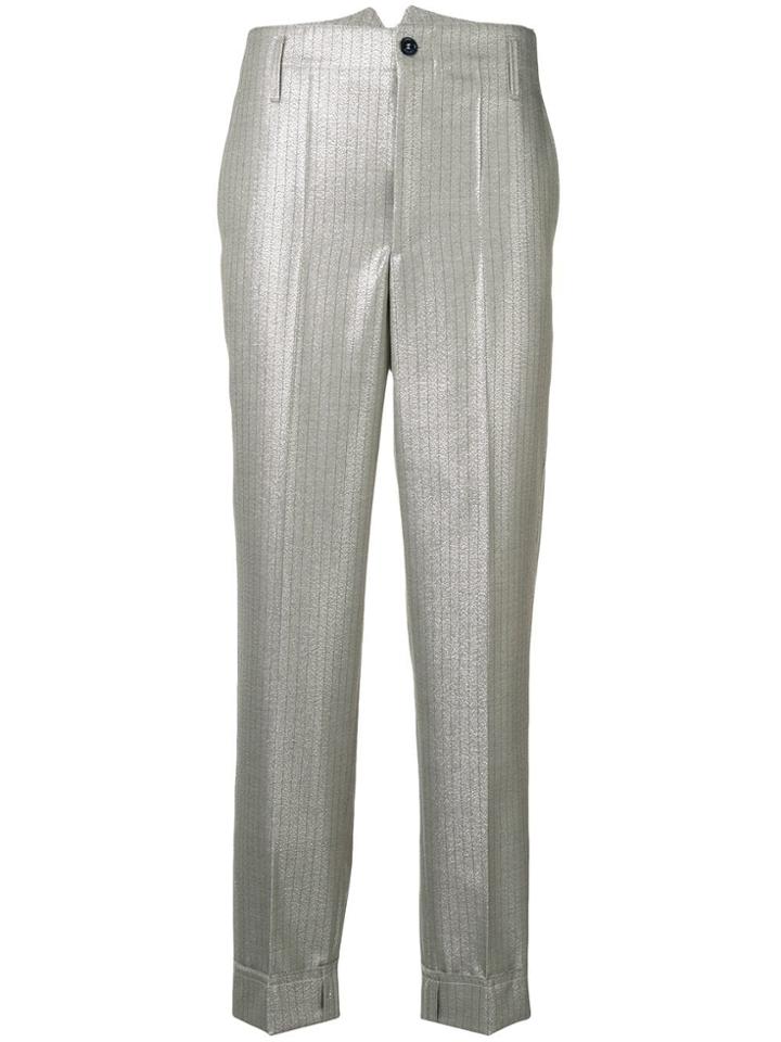 Golden Goose Metallic Cropped Trousers - Grey