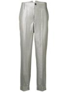 Golden Goose Metallic Cropped Trousers - Grey