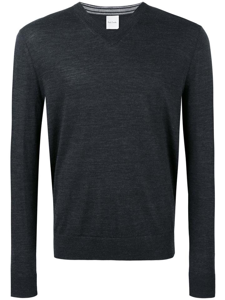 Paul Smith - V-neck Jumper - Men - Merino - M, Grey, Merino