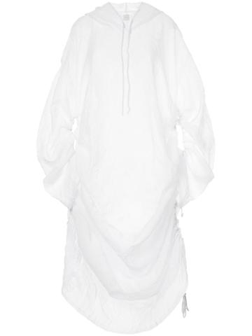 Ikumi Draped Hooded Midi Dress - White