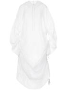 Ikumi Draped Hooded Midi Dress - White