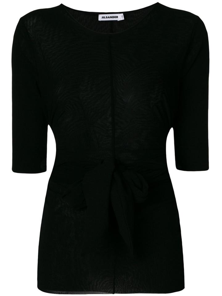 Jil Sander Belt Waist Blouse - Black